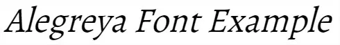 Browser italic — the regular Alegreya face slanted by the browser