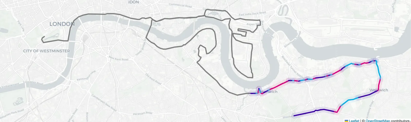 Map displayed with Leaflet
