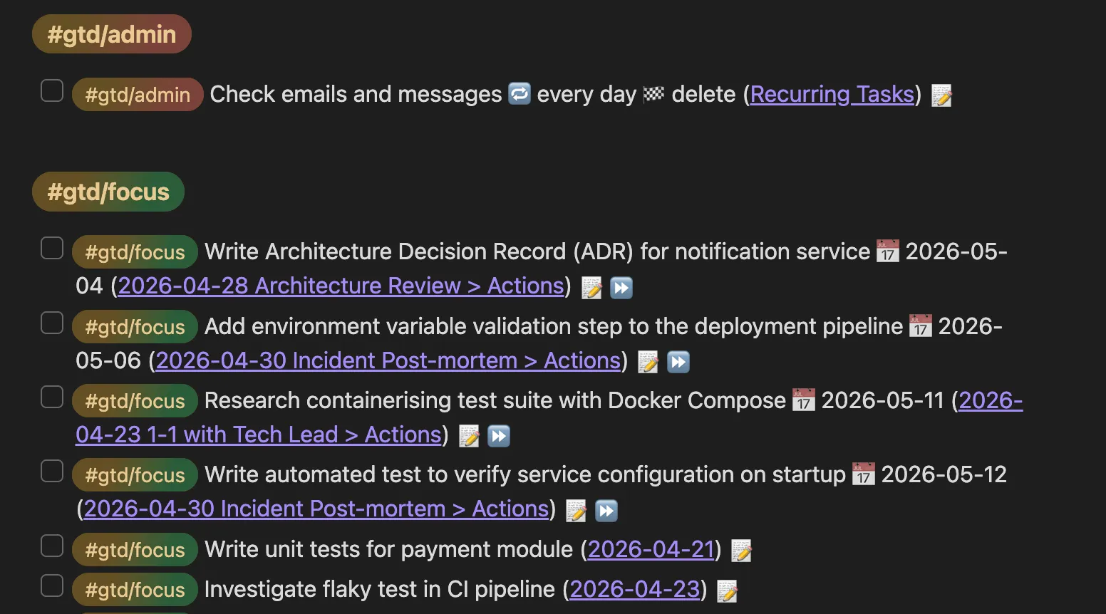 Getting Things Done with Obsidian Tasks