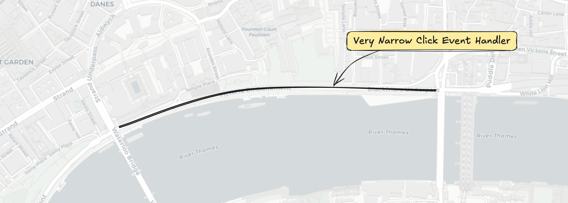 Narrow clickable region on a Leaflet polyline